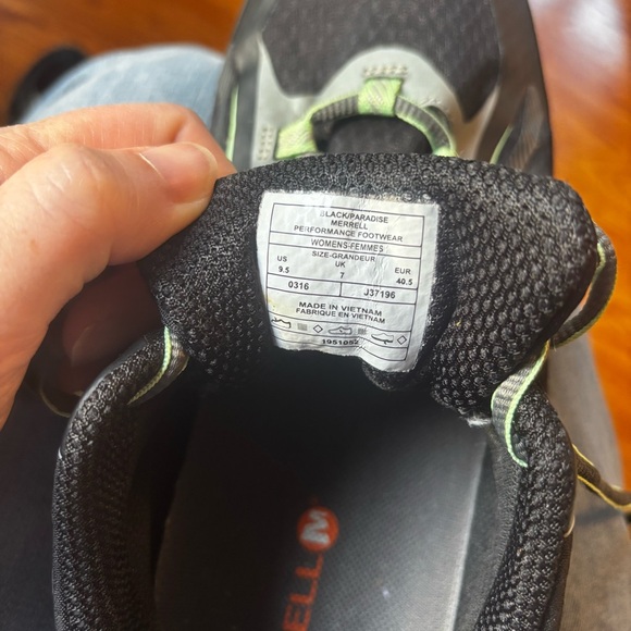 Merrell Black Green Women's Siren Edge Hiking Shoes J37196 Size 9.5 - Picture 8 of 9